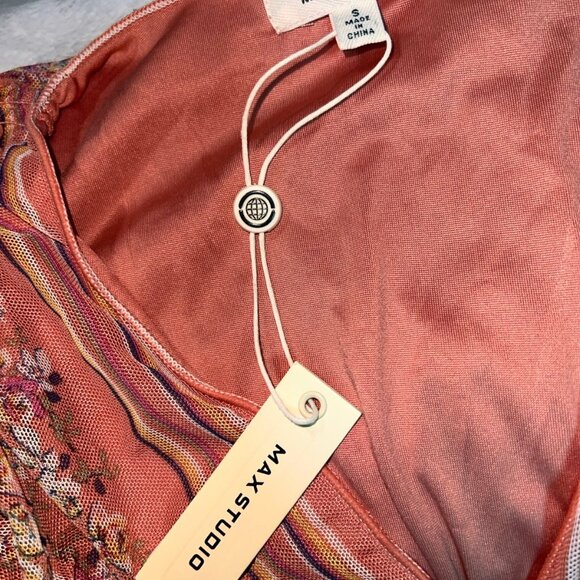 Max Studio Wide Strap Smocked Maxi Dress NWT - Picture 3 of 8